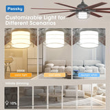 72 Inch Caged Ceiling Fan with Light, Reversible Dimmable 3CCT Fan with Remote, Quiet Indoor Outdoor Farmhouse Ceiling Fan - 4
