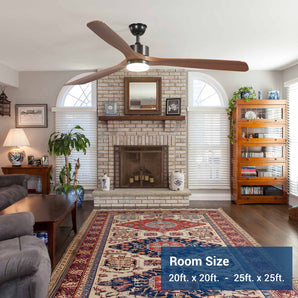 72 inch Ceiling Fans with Lights and Remote Control, Reversible, 3 Wood Blades, 6 Speeds, 3CCT Dimmable, Noiseless, Indoor/Outdoor Black Walnut Ceiling Fan - 2