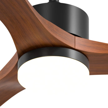 72 inch Ceiling Fans with Lights and Remote Control, Reversible, 3 Wood Blades, 6 Speeds, 3CCT Dimmable, Noiseless, Indoor/Outdoor Black Walnut Ceiling Fan - 6