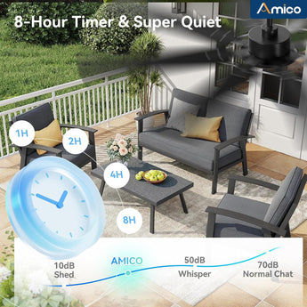 72" Large Ceiling Fan No Light with Remote, 3CCT Dimmable, Reversible, Quiet – Modern, Indoor/Outdoor-5