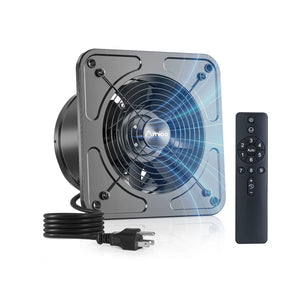 Kitchen Exhaust Fan with Remote, 686 CFM High Airflow EC Motor Ventilation Fan, 9-Speed Adjustable, 29W Energy Efficient, Timer, Low Noise 50dB, Black for Kitchen, Garage, Attic & Greenhouse, FCC Certified