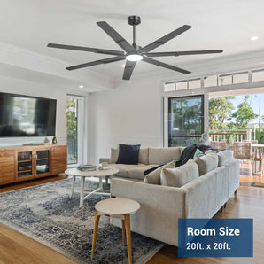 74 inch Ceiling Fans with Light and Remote, 6 Speed Reversible DC Motor, 3CCT, Dimmable, Quiet, Timer, Large Modern Ceiling Fan for Living room, Indoor/Outdoor - 2