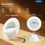 6 Inch Retrofit Eyeball Gimbal Can Lights, Slim Design, Selectable CCT,1200 Lumens - 10