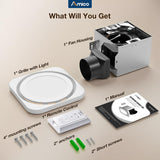 Amico-80 CFM Bathroom Exhaust Fan with Light & Remote, 1.0 Sone, 1400LM 3-CCT & Nightlight, Ceiling Mount-7