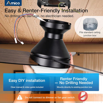 30" Low Profile Ceiling Fan with Light & Remote, Flush Mount, 3 - CCT Dimmable, Reversible & Noiseless, 4 Colors Available - 7