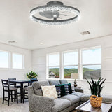 18" Low Profile Fandelier Ceiling Fan with Light & Remote, Flush Mount, 3 - CCT Dimmable, Modern LED Enclosed Fan - 7