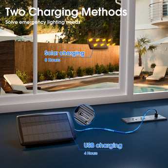S14 Solar String Lights, Dimmable LED Bulbs, USB Port, Remote Control, 3 Lighting Modes - 7