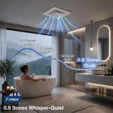 8 Inch Bathroom Exhaust Fan, 80 CFM, 0.8 Sones Low Noise Ventilation Fan, ETL & FCC Certified-5