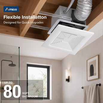 8 Inch Bathroom Exhaust Fan, 80 CFM, 0.8 Sones Low Noise Ventilation Fan, ETL & FCC Certified-7