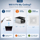 8 Inch Bathroom Exhaust Fan, 80 CFM, 0.8 Sones Low Noise Ventilation Fan, ETL & FCC Certified-2