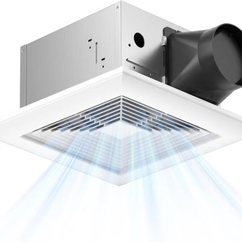 8 Inch Bathroom Exhaust Fan, 80 CFM, 0.8 Sones Low Noise Ventilation Fan, ETL & FCC Certified-1