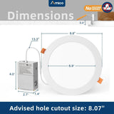 8 Inch Recessed LED Lighting, Slim Design, Selectable CCT, 1600 Lumens - 3