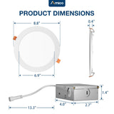 8 Inch Recessed LED Lighting, Slim Design, Selectable CCT, 1600 Lumens-3