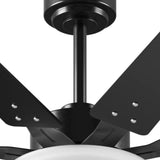 80" Ceiling Fan with LED Light & Remote – 6 - Speed Quiet Reversible DC Motor, Dimmable, Modern Black for Bedroom, Living Room, Patio - 6