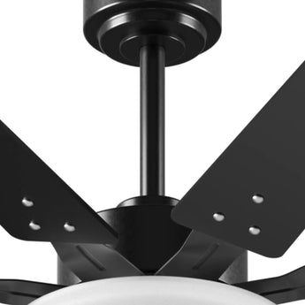 80" Ceiling Fan with LED Light & Remote – 6 - Speed Quiet Reversible DC Motor, Dimmable, Modern Black for Bedroom, Living Room, Patio - 6