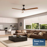 80 inch Ceiling Fans with Lights and Remote Control, Reversible, 3 Wood Blades, 6 Speeds, 3CCT Dimmable, Noiseless, Indoor/Outdoor Black Walnut Ceiling Fan for Bedroom Living Room Gazebo Patio - 2