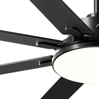 80" Modern Ceiling Fan with Light & Remote – Reversible, Dimmable 3CCT, Quiet Black Fan for Bedroom, Living Room, Patio & Outdoor - 5