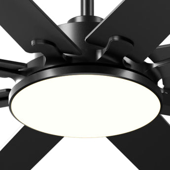 80" Modern Ceiling Fan with Light & Remote – Reversible, Dimmable 3CCT, Quiet Black Fan for Bedroom, Living Room, Patio & Outdoor - 4