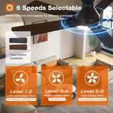 52" Low Profile Ceiling Fan with Light & Remote, Flush Mount, 3CCT Dimmable, Reversible, Quiet, Indoor/Outdoor - 6