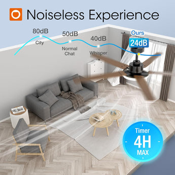 60" Black Ceiling Fan with Light & Remote – Dimmable 3CCT, Reversible, Quiet Fan for Bedroom, Living Room & Indoor/Outdoor - 11