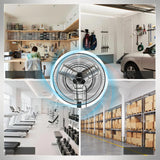 Amico Industrial Wall Mount Fan with Remote Control, DC Motor, 8 Speeds, 8690 CFM High Velocity, Oscillating Shop Fan with Timer for Gym, Patio,Garage, Outdoor - 6