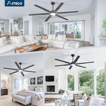 72 Inch Ceiling Fans with Lights and Remote, Black/Walnut Indoor/Outdoor Ceiling Fan with 6 Speed, Reversible DC Motor, 3CCT, Dimmable, Noiseless modern ceiling fan for Bedroom, Living Room, Patio - 9