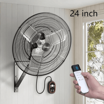 Amico Industrial Wall Mount Fan with Remote Control, DC Motor, 8 Speeds, 8690 CFM High Velocity, Oscillating Shop Fan with Timer for Gym, Patio,Garage, Outdoor - 10
