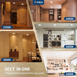 5/6 Inch Motion Sensor Recessed LED Lighting, Selectable CCT, 950 Lumens - 9