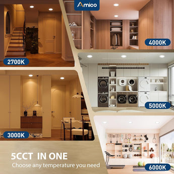 5/6 Inch Motion Sensor Recessed LED Lighting, Selectable CCT, 950 Lumens - 9