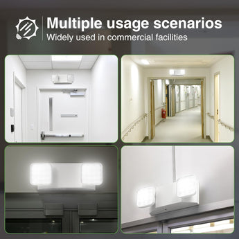 Two Head LED Emergency Light with Battery Backup, Adjustable Square Lighting for Business, AC 120/277V - 8