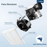 Amico-80 CFM Bathroom Exhaust Fan, 1.0 Sone Low Noise Ventilation Fan, Ceiling Mounted Retrofit-8