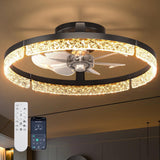 18" Low Profile Fandelier Ceiling Fan with Light & Remote, Flush Mount, 3 - CCT Dimmable, Modern LED Enclosed Fan - 9