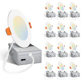 20 Pack 4/6 Inch Ultra - Thin Led Recessed Light 5CCT, 2700K/ 3000K/ 4000K/ 5000K/ 6000K, 11W - 15W, 800LM - 1200LM - 7