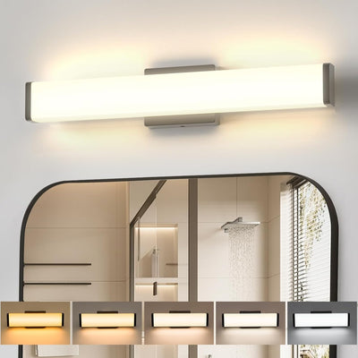 Modern 16 - Inch Black LED Bathroom Vanity Light, 5CCT Dimmable Wall Sconce - 1