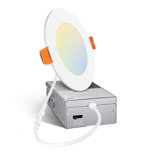 4 Inch Recessed LED Lighting, Slim Design, Selectable CCT, 800 Lumens