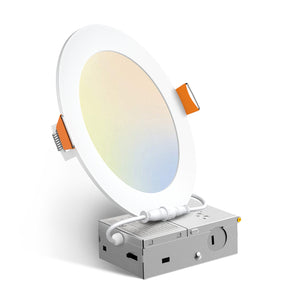 6 Inch Recessed LED Lighting, Slim Design, Selectable CCT, 1050 Lumens - 1