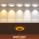 5/6 Inch LED Disk Lights with Night Light, Selectable CCT, 1050 Lumens - 5