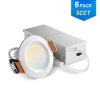 2 Inch Recessed LED Lighting, Slim Design, Selectable CCT, 350 Lumens - 9
