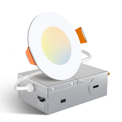 3 Inch Recessed LED Lighting, Slim Design, Selectable CCT, 500 Lumens