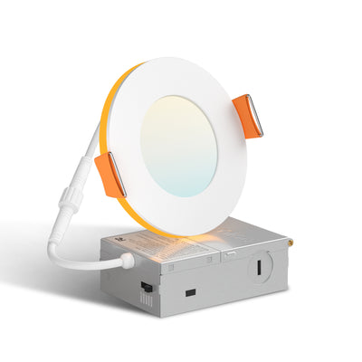 3 Inch Recessed LED Lighting With Night Light, Slim Design, Selectable CCT, 500 Lumens