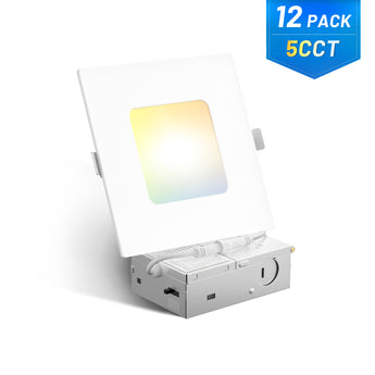 4 Inch Ultra - Thin LED Square Recessed Lighting, Slim Design, 700 Lumens - 17