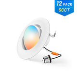4 Inch Retrofit Eyeball Gimbal Can Lights, Slim Design, Selectable CCT, 650 Lumens - 14