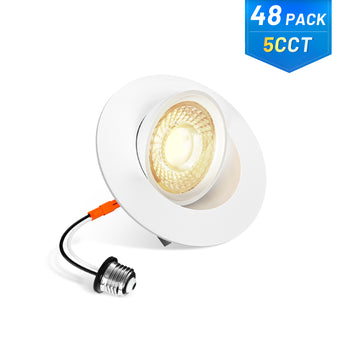 4 Inch Retrofit Eyeball Gimbal Can Lights, Slim Design, Selectable CCT,700 Lumens - 13