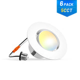4 Inch Retrofit Eyeball Gimbal Can Lights, Slim Design, Selectable CCT, 900 Lumens - 11