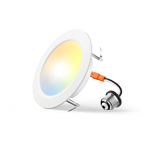 4 Inch Flat LED Recessed Can Light, Dimmable Retrofit Installation, Selectable CCT, 700 Lumens - 1