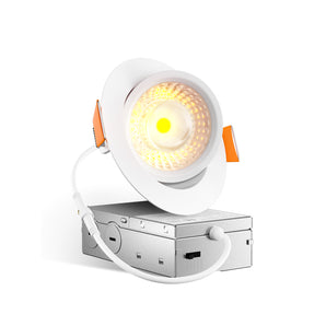 4 Inch Gimbal LED Recessed Lighting, 360° & 90° Adjustable Eyeball, Selectable CCT, 700 Lumens