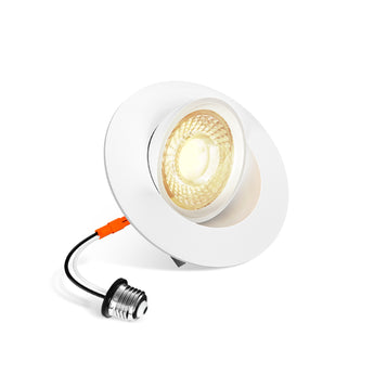 4 Inch Retrofit Eyeball Gimbal Can Lights, Slim Design, Selectable CCT,700 Lumens - 1
