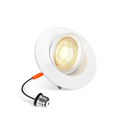 4 Inch Retrofit Eyeball Gimbal Can Lights, Slim Design, Selectable CCT,700 Lumens