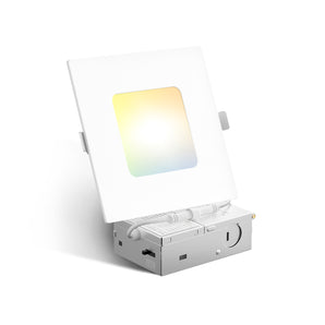 4 Inch Ultra-Thin LED Square Recessed Lighting, Slim Design, 700 Lumens