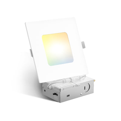 4 Inch Ultra-Thin LED Square Recessed Lighting, Slim Design, 700 Lumens